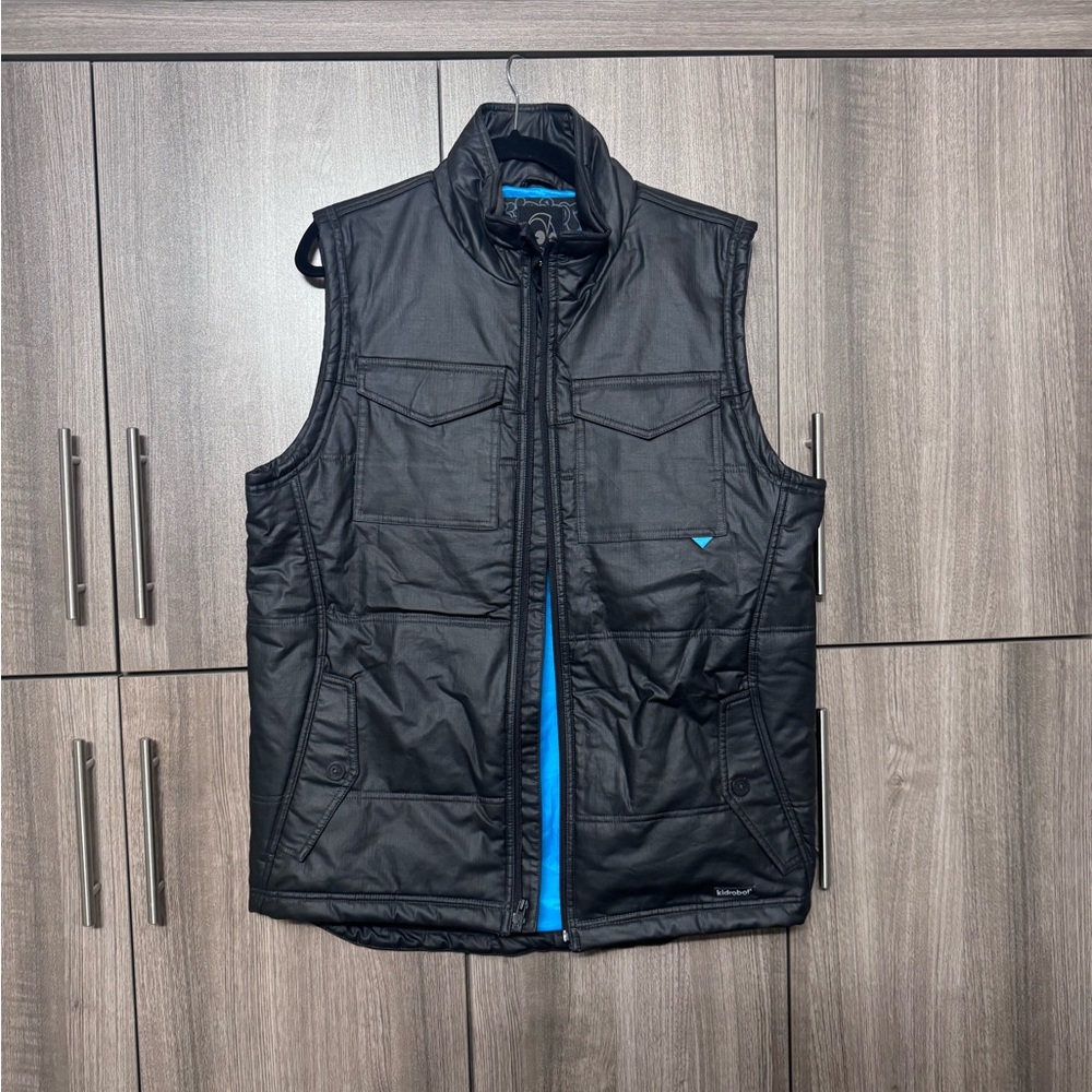 Men's Black Vest with Blue Accents